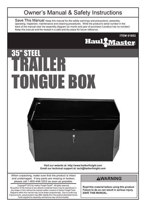 haul-master 2-1/3 cu. ft. steel trailer tongue box|harbor freight tongue extension.